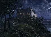 Ernst Oppler Burg Scharfenberg at Night oil on canvas